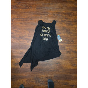 Xersion black tank top NWT work hard dream big size medium